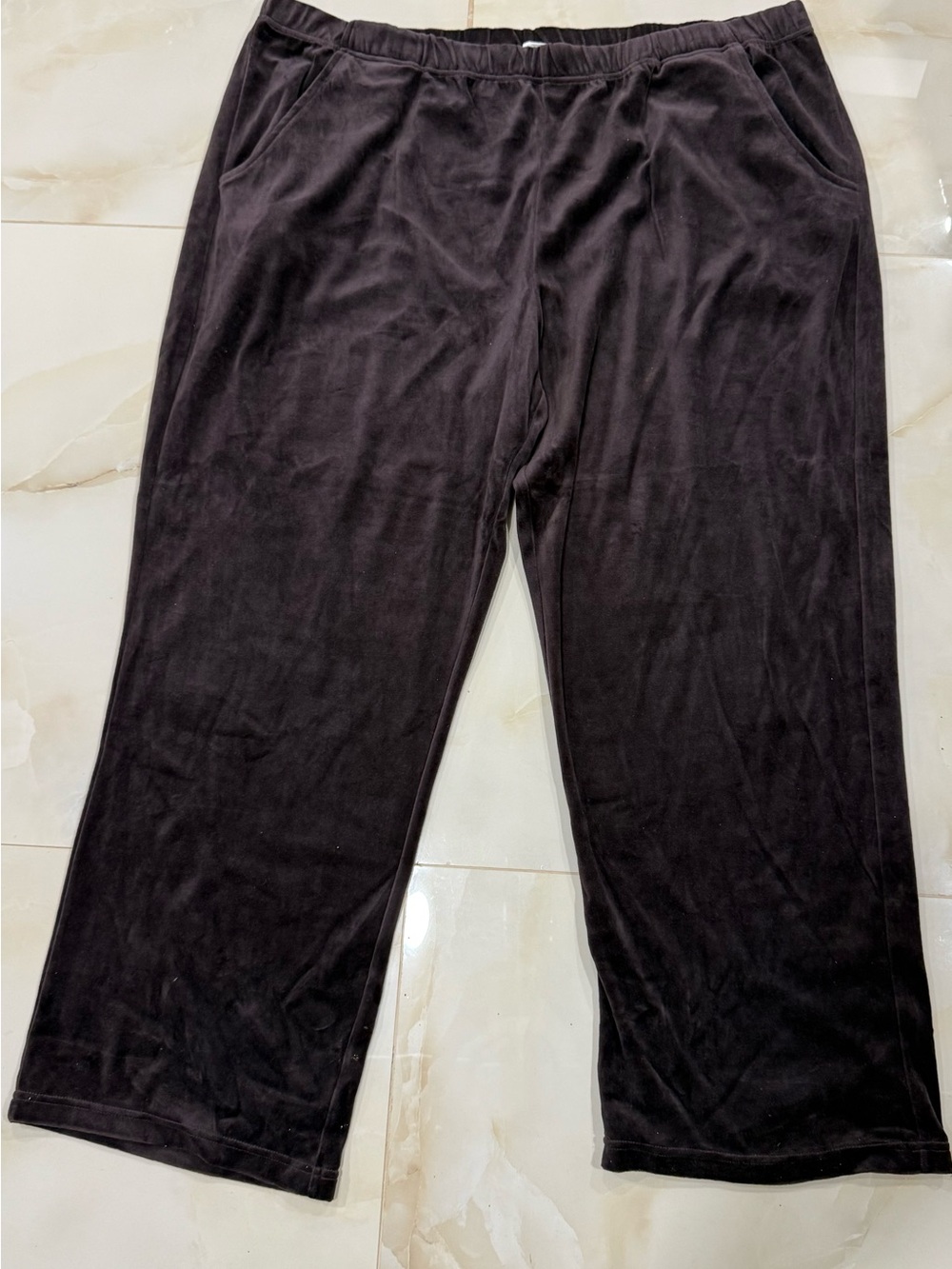 Women’s Brown Relaxed Fit Velour Pants